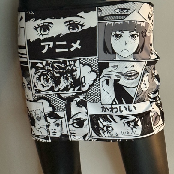 Fashion Nova Dresses & Skirts - Anime Graphic Black and White Skirt
